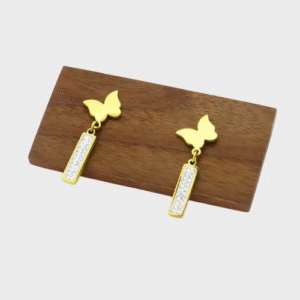 Pendientes Estilo clásico mariposa en Acero Inoxidable