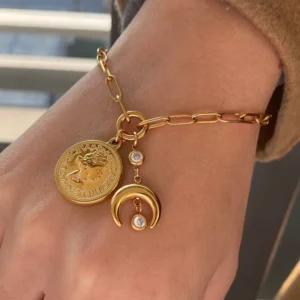 Pulsera Cadena Acero Luna